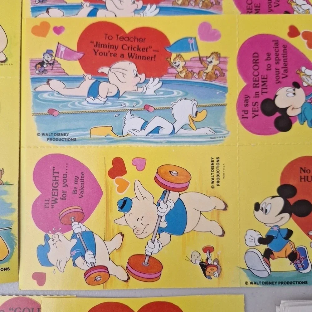 1978 Vintage Disney Mickey Valentines Cards 26 Cards and Envelopes NEW RARE